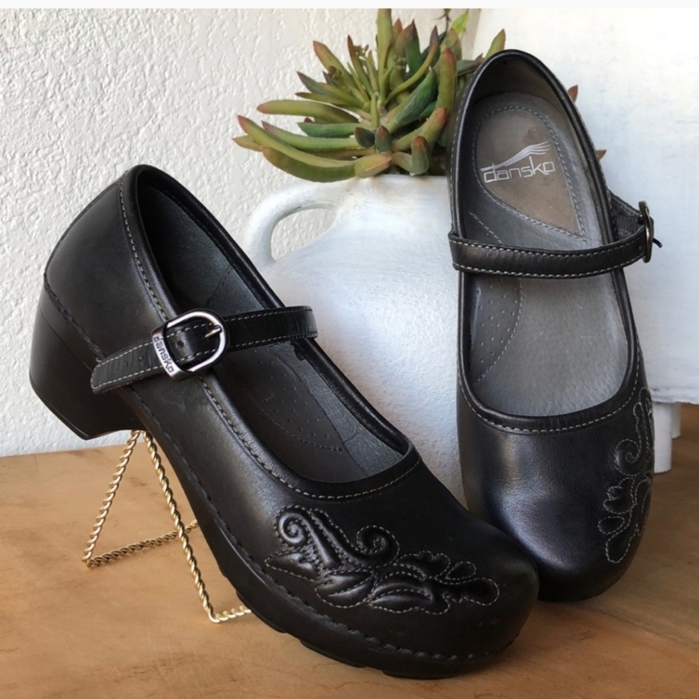 Dansko Black Mary Jane Women's Clogs